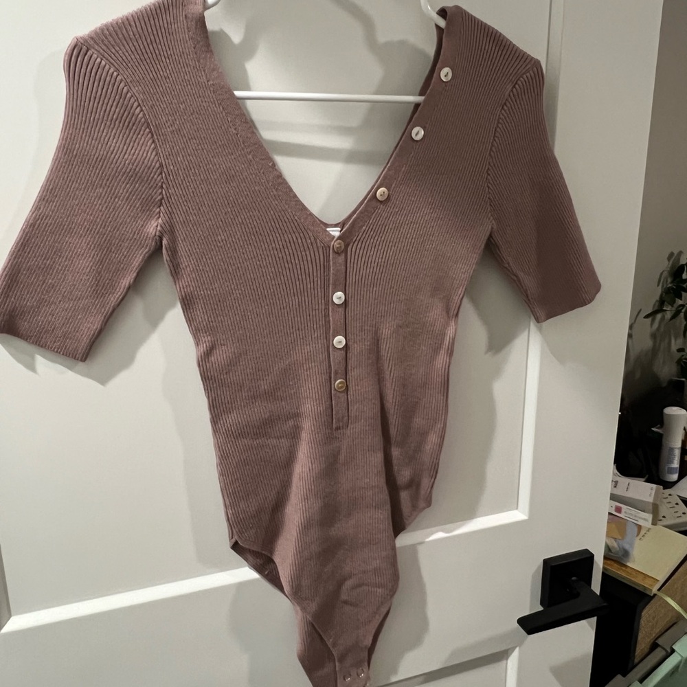 Wishlist Pink Ribbed Fitted Bodysuit